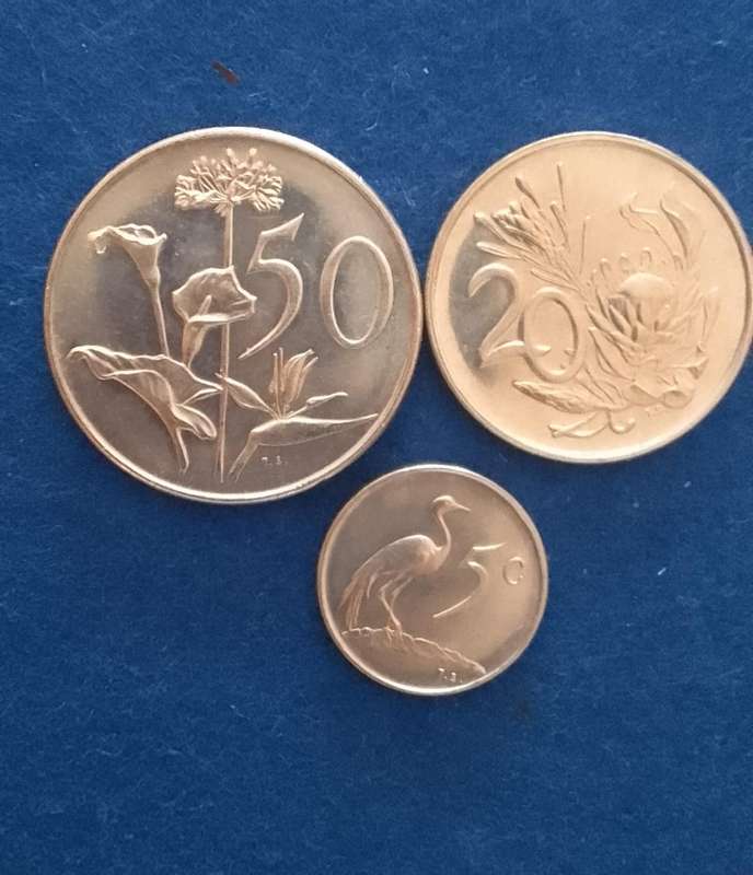 1974 RSA  NICKEL COINS - proof (x3)