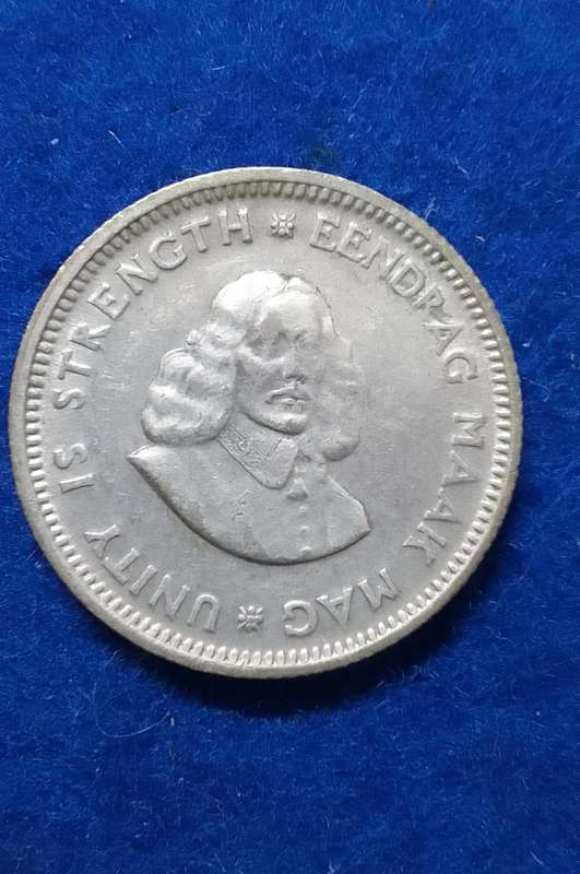 1964 five cent (5c) South Africa Silver coin - circulated