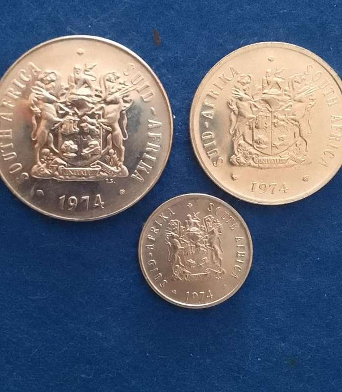 1974 RSA  NICKEL COINS - proof (x3)
