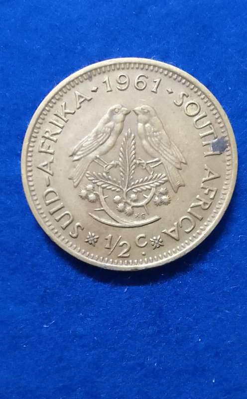 1961 South Africa Half cent coin - circulated
