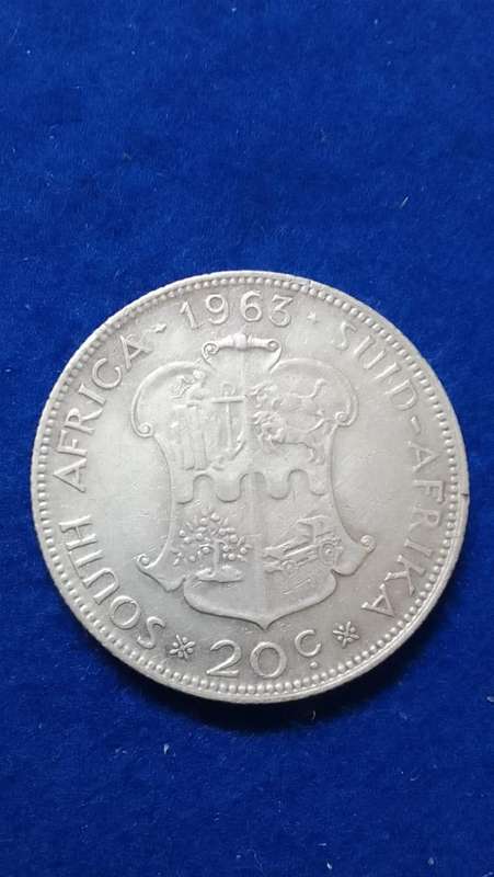 1963  South Africa silver Twenty Cent Circulated