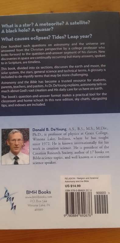 Book: ASTRONOMY AND THE BIBLE - DONALD B DE YOUNG
