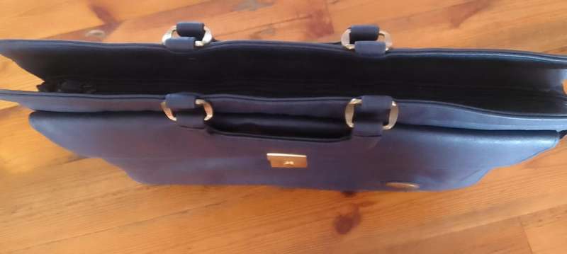 Briefcase or laptop bag ( soft  leather look - Blue )