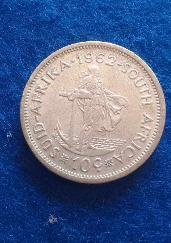 1962 RSA Ten Cent Circulated Silver