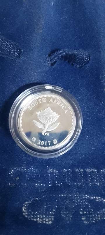 SILVER SALE- 2017 HEART TRANSPLANT TWO AND A HALF CENT TICKEY PROOF COIN SA MINT VELVET POUCH + CERT