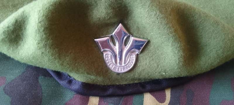 SA ARMY/SADF PROFESSIONAL OFFICERS  BERET ##INCL. SET OF COLLAR/MESS DRESS BADGES -