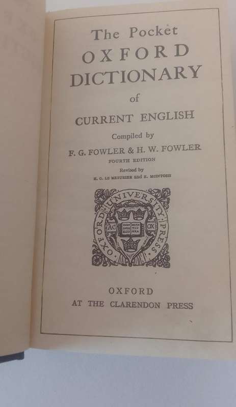 Dictionary:  The Pocket Oxford Dictionary of current English - Fowler