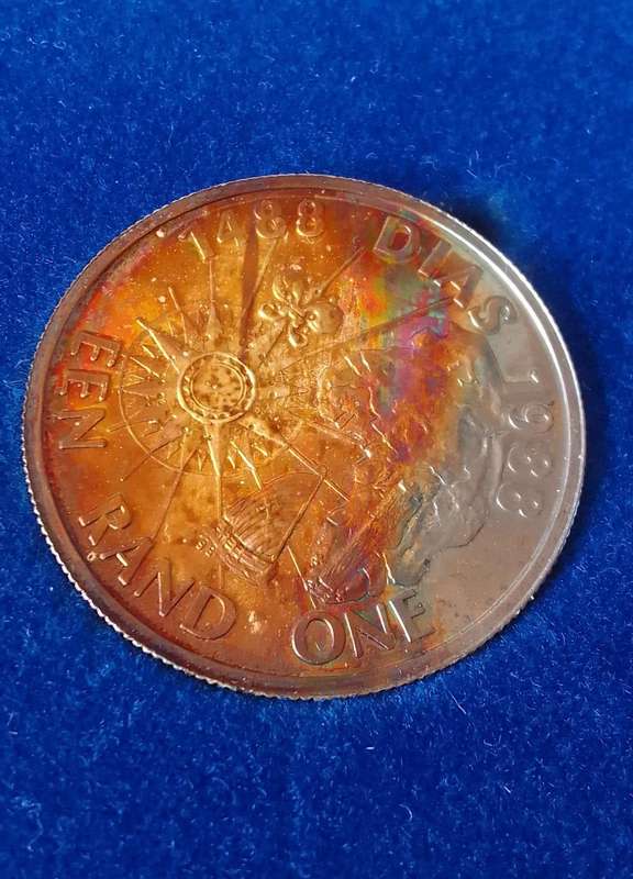 SUPER SILVER SALE!  1988 DIAS R1 PROOF COIN IN SA MINT BOX - LOVELY TONING