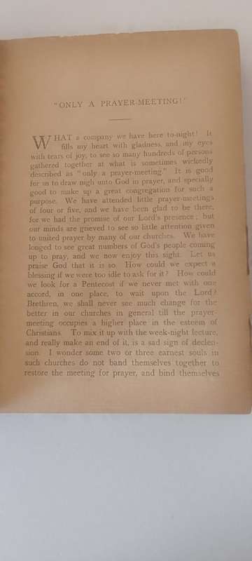 Book: Only a Prayer Meeting - CH Spurgeon (Printed 1901)