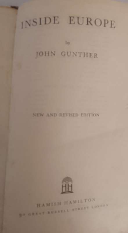 book: Inside Europe - John Gunther