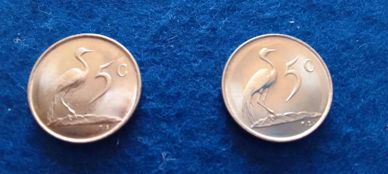 RSA Five cent nickel coins (1981+1982) x 2- proof like - bid takes all