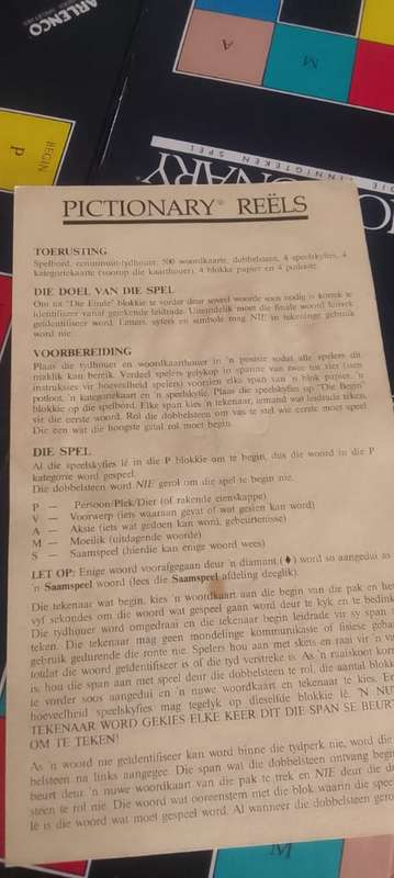 Pictionary Afrikaans Board Game - start from R100 bid