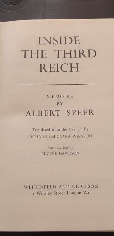 Book: Inside the Third Reich - Albert Speer