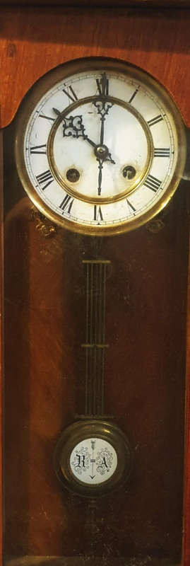 A stunning Late 19th - Early 20th German Century Walnut and Veneer Cased Wall clock