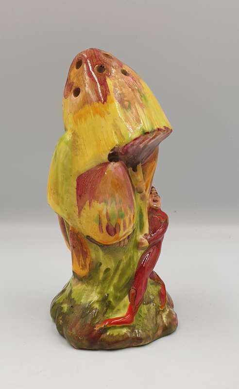 A scarce English Royal Winton Grimwades Pixie Hand-painted Earthenware Sugar Shaker circa 1936