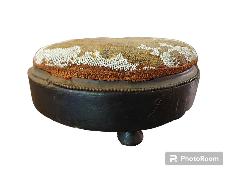 Victorian beaded footstool