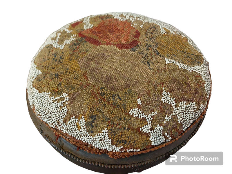 Victorian beaded footstool