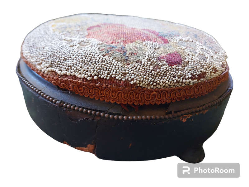 Victorian beaded footstool