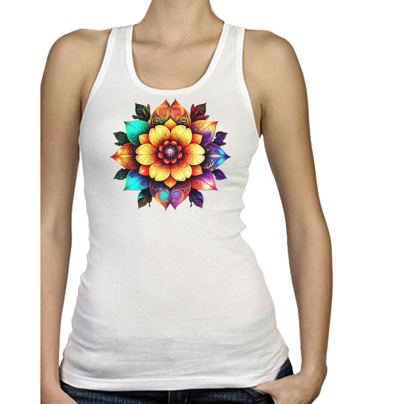 Ladies Vest - FLOWER POWER - sizes XS - 4XL