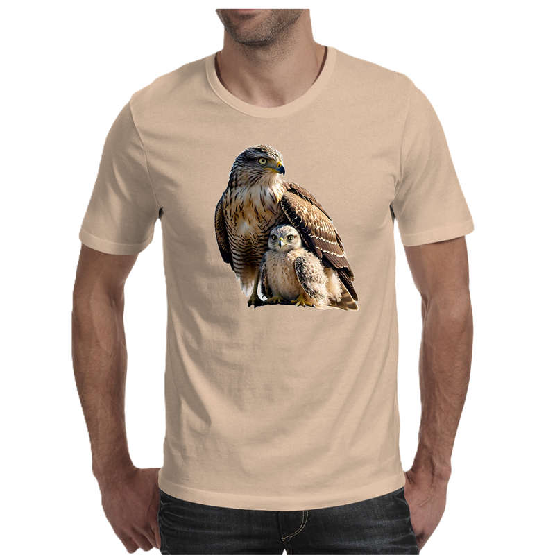 Wildlife print- HAWK men's T-shirt 100% cotton