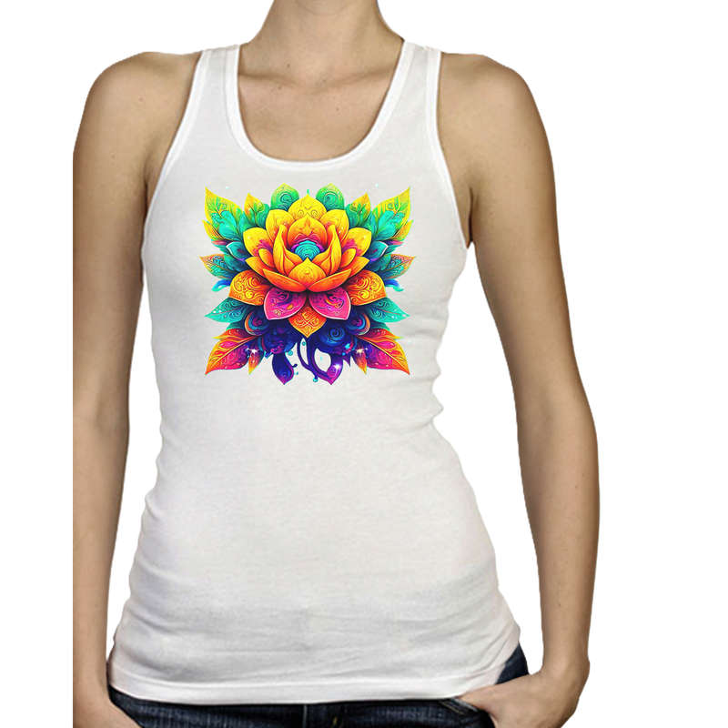 Ladies Vest - FLOWER POWER - sizes XS - 4XL