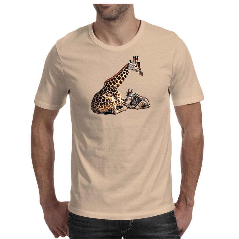 Wildlife print- GIRAFFE  men's T-shirt 100% cotton