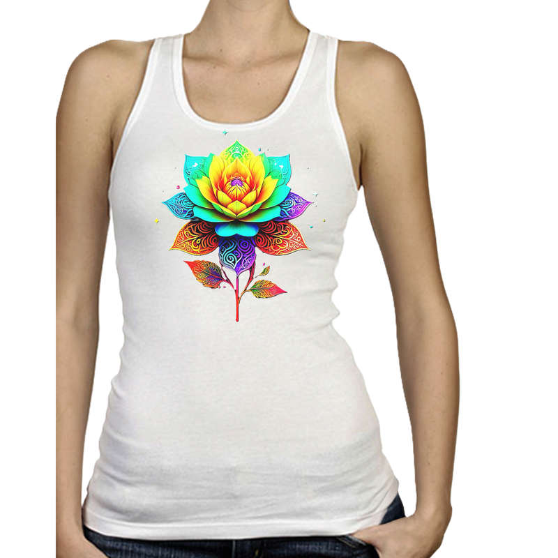 Ladies Vest - FLOWER POWER - sizes XS - 4XL