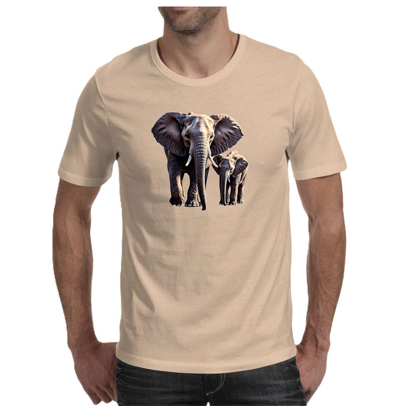 Wildlife print- ELEPHANTS men's T-shirt 100% cotton