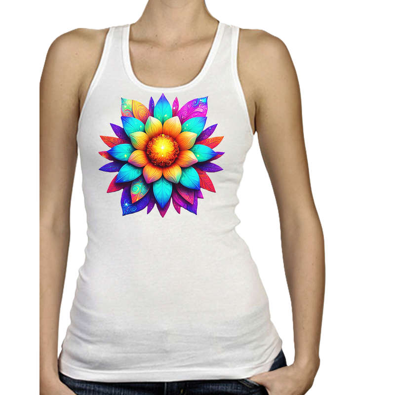 Ladies Vest - FLOWER POWER - sizes XS - 4XL