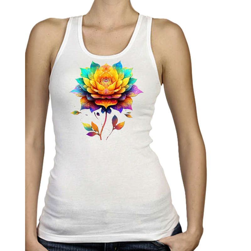 Ladies Vest - FLOWER POWER - sizes XS - 4XL