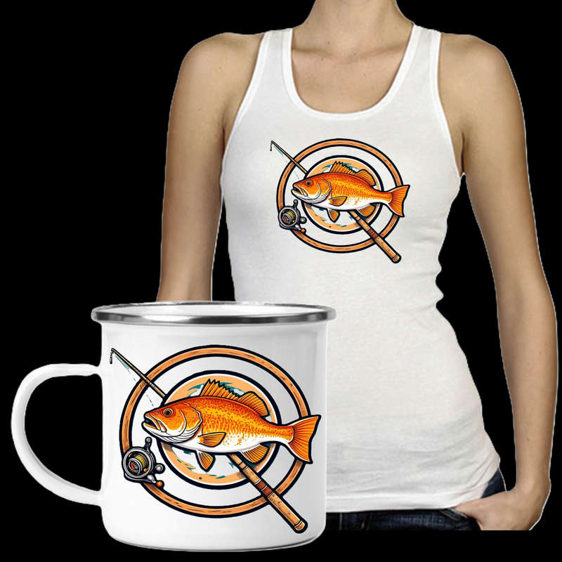 Ladies Vest & Enamel Mug Combo Fishing