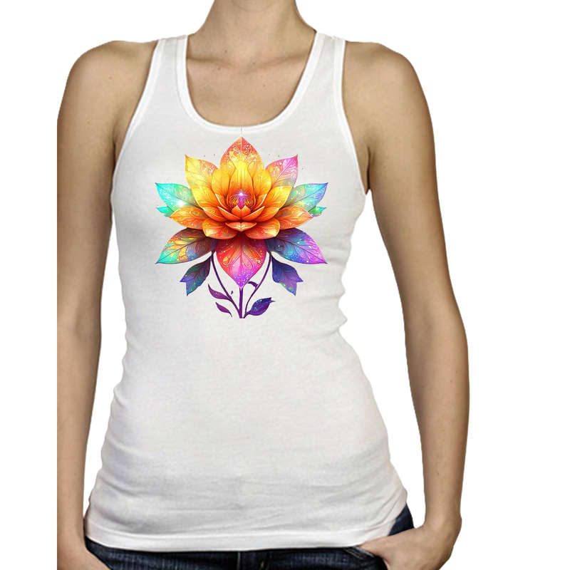 Ladies Vest - FLOWER POWER - sizes XS - 4XL