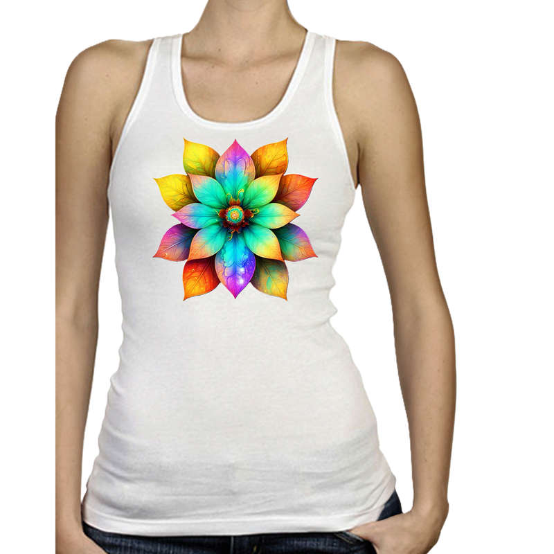 Ladies Vest - FLOWER POWER - sizes XS - 4XL
