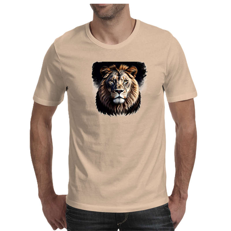 Wildlife print- LION men's T-shirt 100% cotton