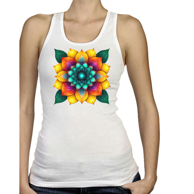 Ladies Vest - FLOWER POWER - sizes XS - 4XL