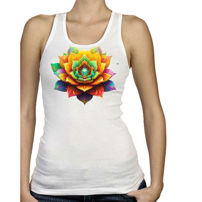 Ladies Vest - FLOWER POWER - sizes XS - 4XL