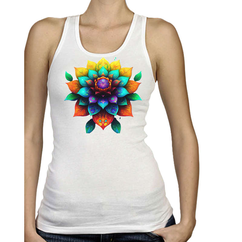 Ladies Vest - FLOWER POWER - sizes XS - 4XL