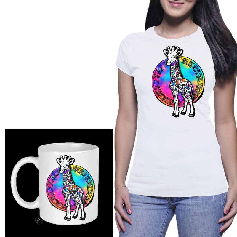 Ladies Vest & Mug Combo GIRAFFE WILDLIFE