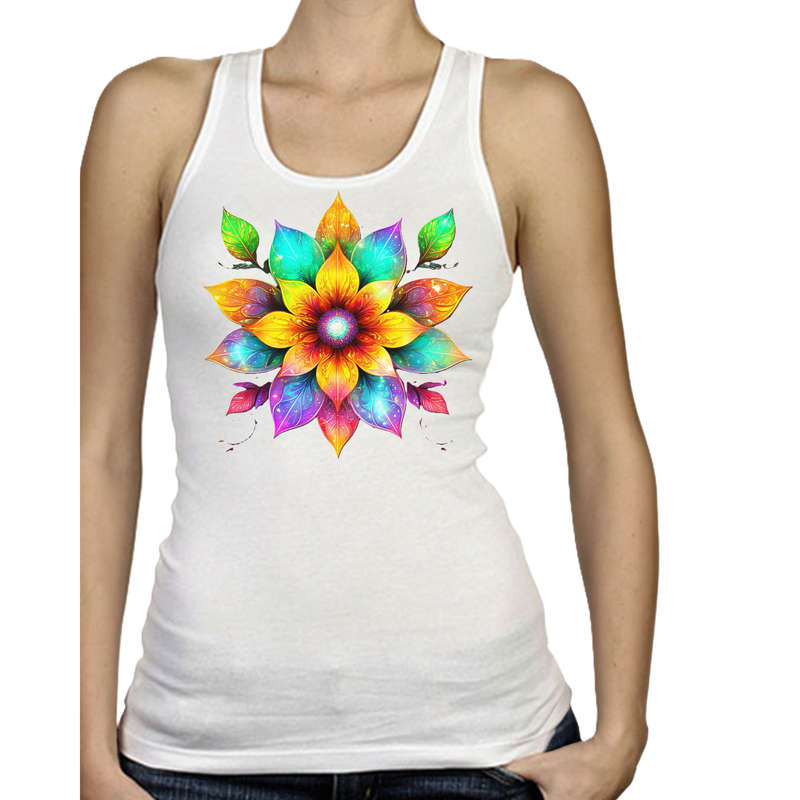 Ladies Vest - FLOWER POWER - sizes XS - 4XL