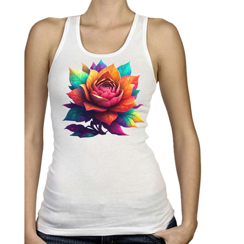 Ladies Vest - FLOWER POWER - sizes XS - 4XL