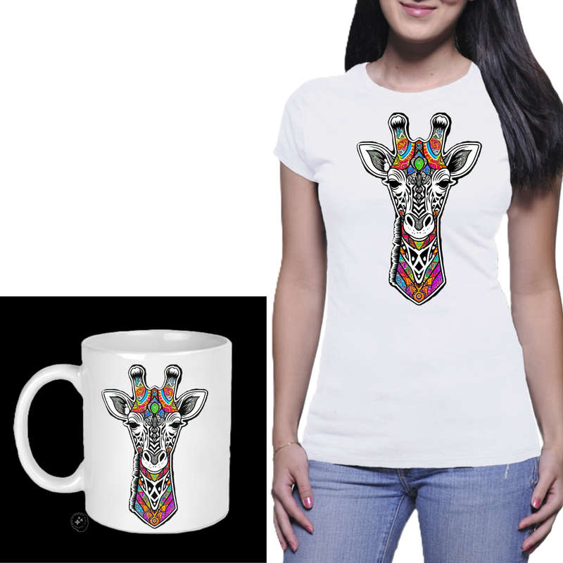 Ladies Vest & Mug Combo GIRAFFE WILDLIFE