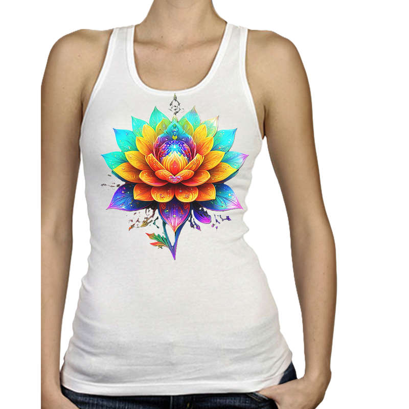 Ladies Vest - FLOWER POWER - sizes XS - 4XL