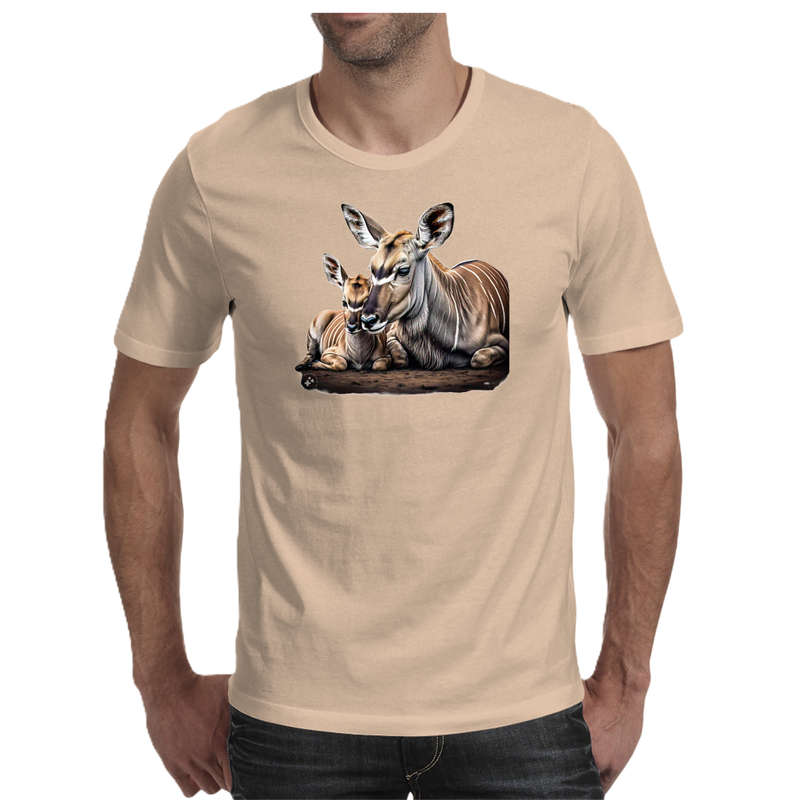 Wildlife print- KUDU men's T-shirt 100% cotton