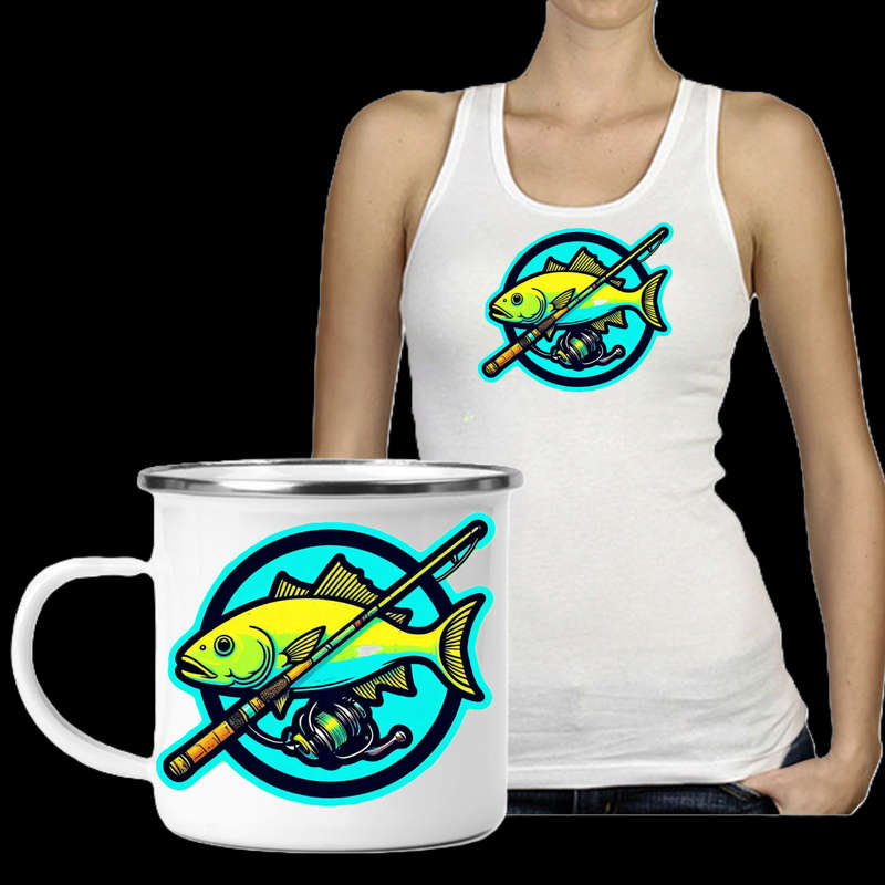 Ladies Vest & Enamel Mug Combo Fishing
