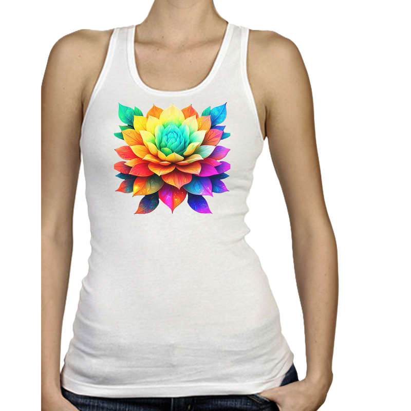 Ladies Vest - FLOWER POWER - sizes XS - 4XL