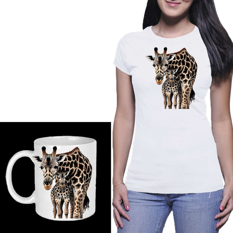 Ladies Vest & Mug Combo GIRAFFE WILDLIFE
