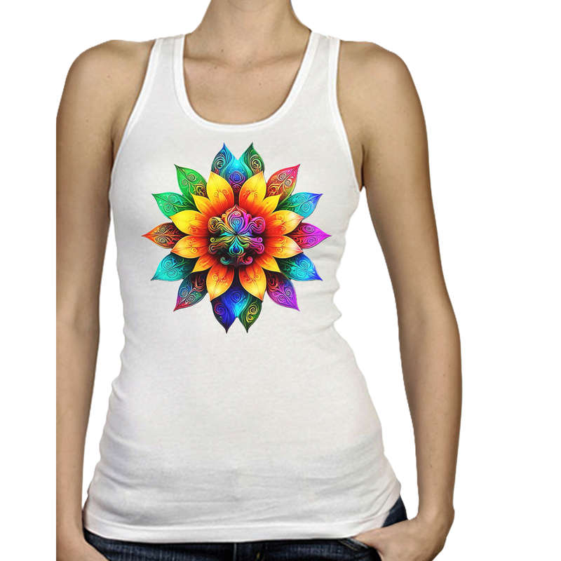 Ladies Vest - FLOWER POWER - sizes XS - 4XL