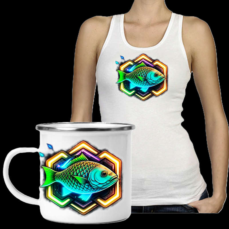 Ladies Vest & Enamel Mug Combo Fishing