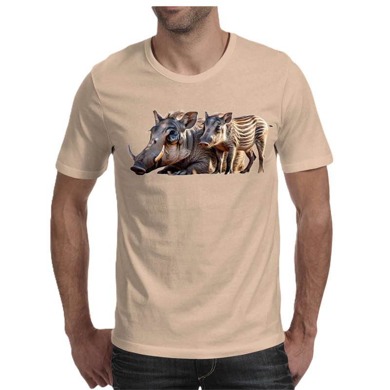 Wildlife print- WARTHOG men's T-shirt 100% cotton