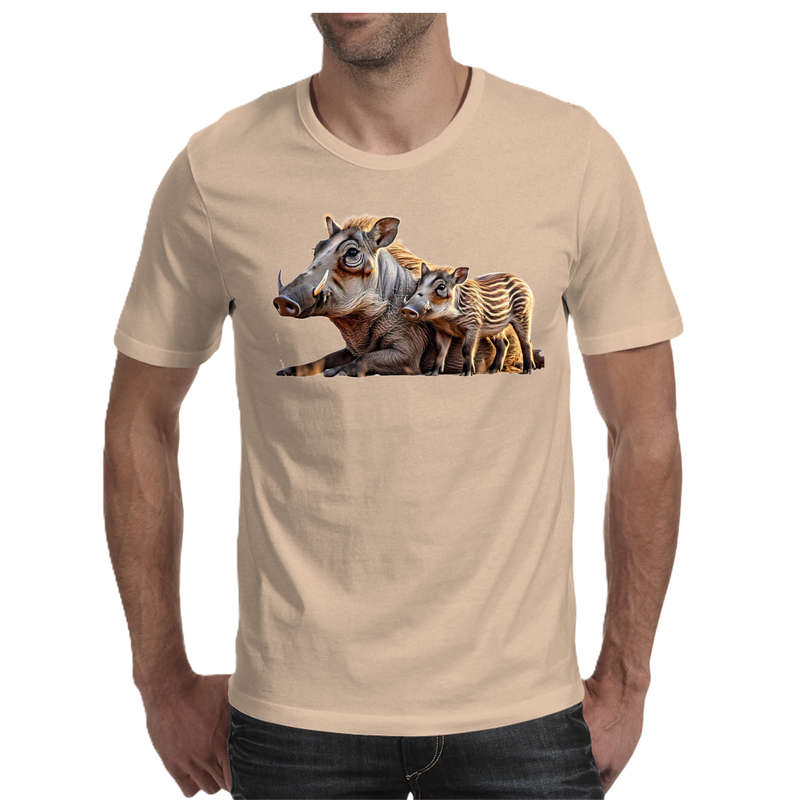Wildlife print- WARTHOG men's T-shirt 100% cotton